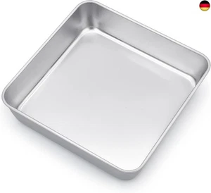 Quadratische Kuchenform, Joyfair Edelstahl Backform Auflaufform, 21 x 21 x5 cm, - Bild 1 von 4