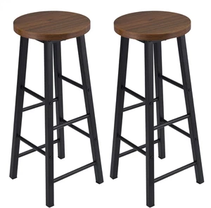 Breakfast Kitchen Counter Bar Stools Set of 2 PCS MDF Seat Seat Bar Chairs Meta - Picture 1 of 17