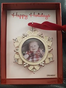 Familie Andenken Haskell Urlaub Bild Halter Weihnachtsschmuck Gold Schneeflocke - Bild 1 von 17