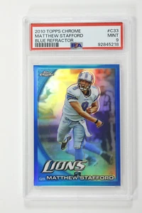 2010 Topps Chrome Blue Refractor Matthew Stafford #C33 /199 PSA 9 Mint - Picture 1 of 2