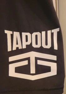 Tapout Mens Black Shorts White Graphic Size XL VGC - Picture 1 of 6