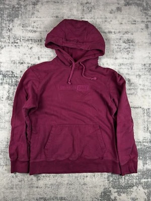 Moletom com capuz American Eagle masculino médio borgonha desbotado bordado pesado logotipo caixa Y2K - Imagem 1 de 4