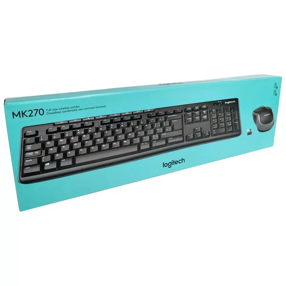 Logitech MK270 Wireless Combo Keyboard Mouse for Windows, Mac OS ~ New - Image 1 of 1