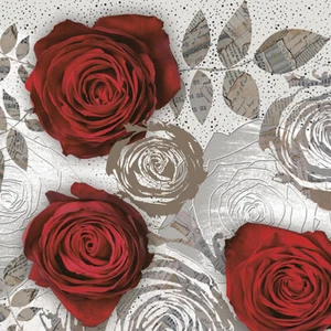 3 Paper Napkins For Decoupage Scrapbooking Craft Lunch Serviettes Red Roses - Picture 1 of 12