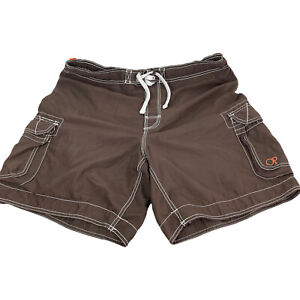 OP Board Shorts Swimwear Mens Size 38 With Pockets Brown And Orange