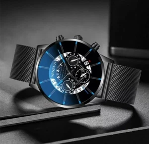 New Fashion Sport Men's Stainless Steel Analog Wrist Watch - Picture 1 of 4