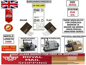 UNION SPECIAL OVER LOCK SYS:2540 576 S=32/80 INDST SEWING MACHINE CURVED NEEDLE - Picture 1 of 5