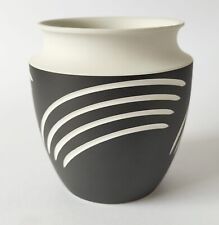 Wedgwood Jasperware Black Vase Symmetry / Spiral - 4 Inches