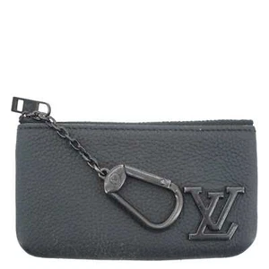 LOUIS VUITTON LV Key Cles Aerogram Leather Coin Pouch Black - Picture 1 of 12