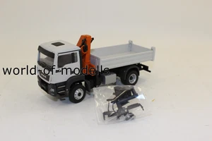 Conrad 77165 MAN TGS M Euro 6 Kipper 2 achs mit Ladekran NEU 1:50 in OVP - Bild 1 von 6