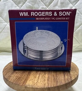 Wm. Roger’s & Son Silver Plated 7 PC. Coaster Set with Box - Picture 1 of 3
