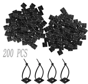 200PCS Cable Clips Self-Adhesive Cord Management Wire Holder Organizer Clamp - Picture 1 of 10