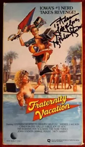 Fraternity Vacation 1985 VHS Signed By Kathleen Kinmont Autograph Tested (Pics) - Picture 1 of 23