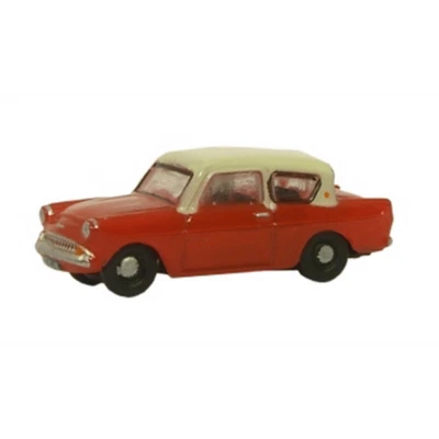 Oxford N105001 Ford Anglia - Maroon/Cream Scale N Gauge - T48 Post - Image 1 of 4