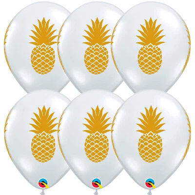 Pineapple Luxe Luau Summer Party Standard 11" Latex Balloons, 20 CT, Gold Clear - Image 1 of 2