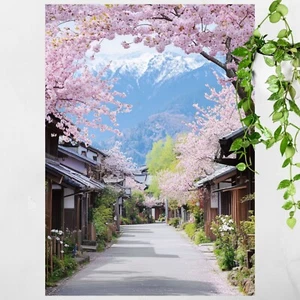 Japanische Dorfstraße Poster Schöne Wanddeko Dekoration - Bild 1 von 1
