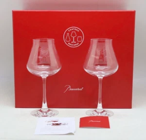 Baccarat Chateau Wine Glass Red Wine Clear Crystal M Size 410cc With Box pair - Picture 1 of 8