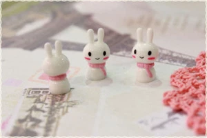 3pz miniatura resina doll house fimo cernit orecchini collane CONIGLIETTO - Picture 1 of 1