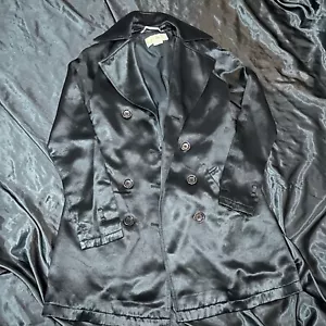 Michael Kors XS Black Satin Peacoat - Picture 1 of 4