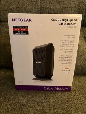 NETGEAR - 32 x 8 DOCSIS 3.0 Cable Modem - Black CM700 - Image 1 of 4