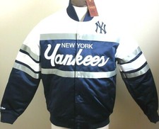  Mitchell & Ness New York Yankees Men's Satin Special Script Snap Up Jacket NWT