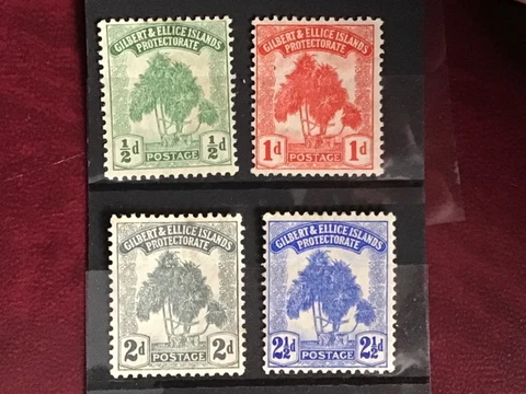 Gilbert & Ellice Islands stamps 1911 GV Pandanus Pine MH Cover