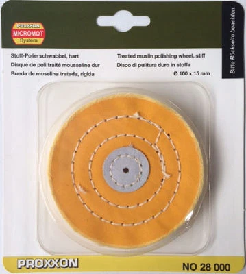 PROXXON Treated Muslin Polishing Wheel 100 x 15mm For PM 100 28000 From RDGTools - Image 1 of 4