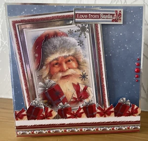 Tarjeta Temática Papá Noel Hecha a Mano 7"x7" "Amor de Santa" - Imagen 1 de 5