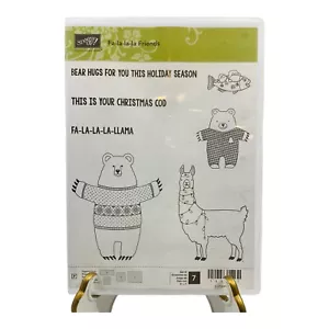 Stampin' Up FA LA LA LA Friends Set di francobolli di Natale - PUNS ORSO LAMA RITIRATI - Foto 1 di 2