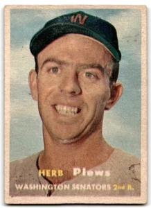1957 Topps Herb Plews RC Washington Senators #169 - Picture 1 of 2