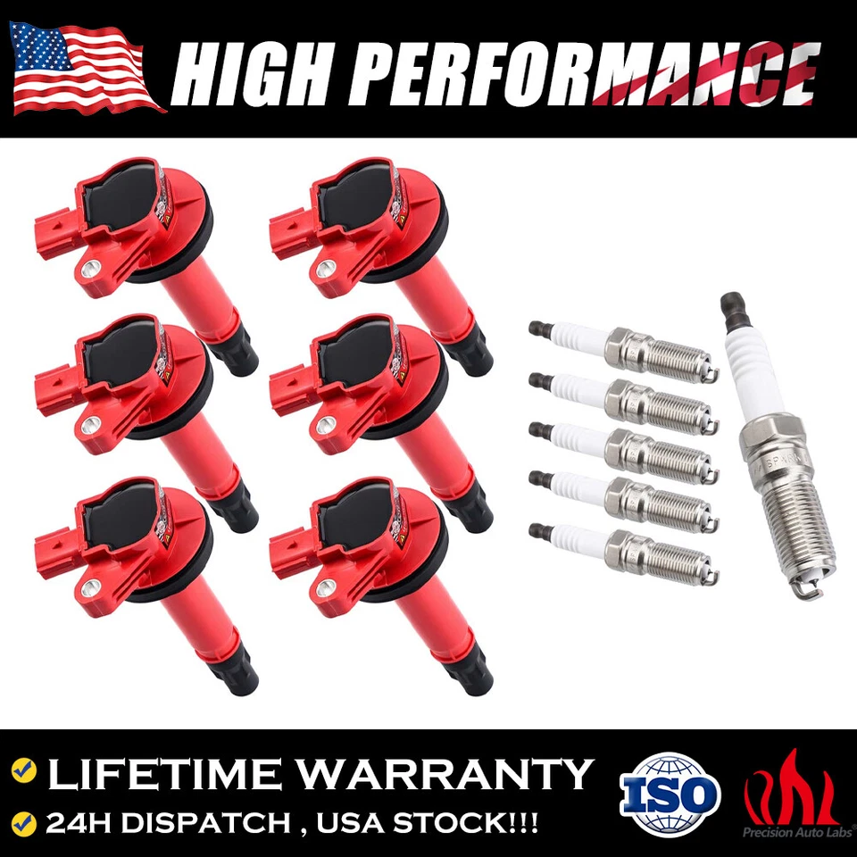 6x Bobina de encendido y bujía para Ford Explorer F150 Lincoln MKT Mazda Edge UF553 Foto 1 de 4