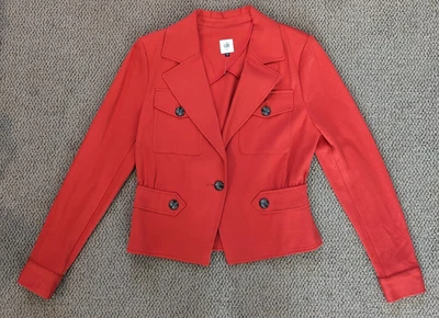 Chaqueta Blazer CAbi Pequeña Roja Talla 6 Ponte Tejida Carrera Clásica Elastizada Nueva Sin Etiquetas Foto 1 de 4