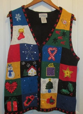 Chaleco Suéter Navidad Vacaciones Mujer Basic Editions Negro XL Foto 1 de 4