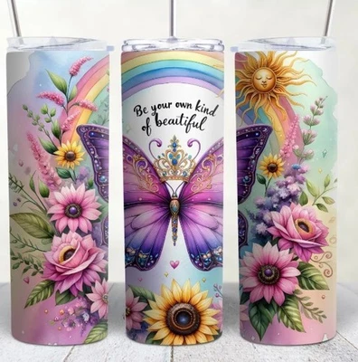 Copo de 20 oz Seja seu próprio tipo de lindo canudo e escova de metal sem fundo deslizante - Imagem 1 de 2