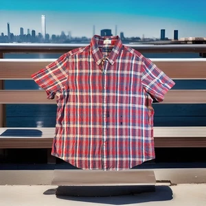 Camisa Ralph Lauren Para Hombre Talla XXL Azul Blanco Rojo A Cuadros Sangrado Madras Manga Corta - Imagen 1 de 9