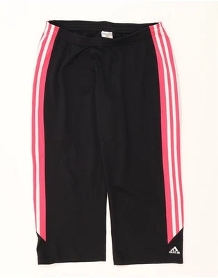 ADIDAS Womens Active Tracksuit Trousers UK 14 Large Black Colourblock CX03 - Image 1 of 3