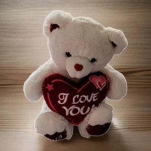 Dan Dee Collectors Choice Sweetheart White Teddy Bear Plush 2013 18" Heart - Picture 1 of 14