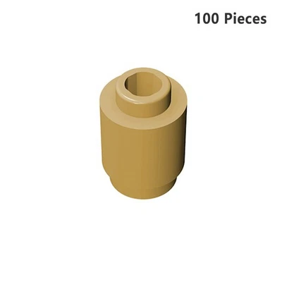 Part 3062 Round Brick 1X1 Tan Building Pieces BULK LOT Bricks Lot of 100 PCS - Image 1 of 4
