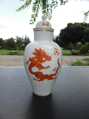 MEISSEN DECKEL VASE ROTER DRACHEN  Höhe 25,5 cm 1 Wahl - Bild 1 von 4