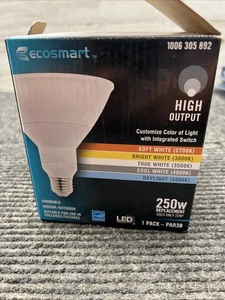 EcoSmart 250-Watt Equivalent PAR38 Dimmable CEC Flood LED Light Bulb - Picture 1 of 6