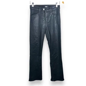 Paige Claudine Kick Flare Black Fog Luxe Coating Jeans Size 26 - Picture 1 of 10