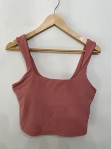 Reggiseno sportivo Athleta Transcend collo quadrato crop top rosa naturale donna L - Foto 1 di 8