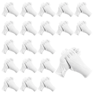20 Pairs White Gloves Men Women Nylon Cotton Formal Uniform Parade Marching C... - Picture 1 of 7
