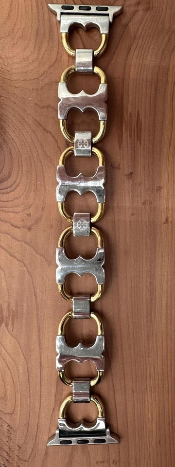 Tory Burch Apple Watch Correa Acero Inoxidable Dos Tonos Eslabones Pulsera Oro Plata Foto 1 de 4