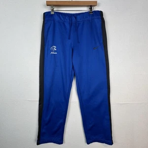 Nike Sweatpants Mens Large Blue Thermafit Fleece Ankle Zip Swoosh Logo - Picture 1 of 15