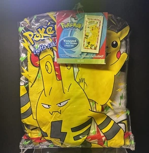 Vintage 2000 Pokemon Gotta Catch Em All Pikachu Elekid Beach Towel & Tote Set - Bild 1 von 9