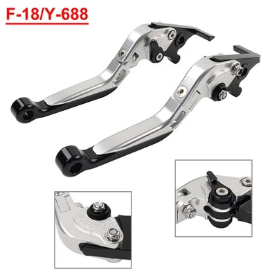 Folding Extendable Brake Clutch Levers For Honda CRF1100L CRF1000L Africa silver - Image 1 of 4