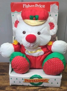 Vintage Fisher Price Puffalumps Plush Christmas Bear Soldier 1992 New #8082 - Picture 1 of 10