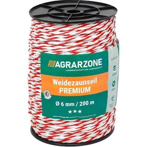 Agrarzone Weidezaunseil Premium Elektrozaun Litze Ø 6mm, 6x0,30 TriCOND weiß-rot - Bild 1 von 10