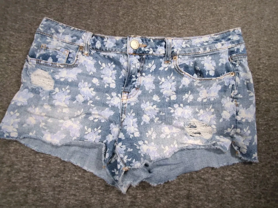 Pantalones cortos de jean midi para mujer AEROPOSTALE 12 (33x3) estampado floral cur off Foto 1 de 4